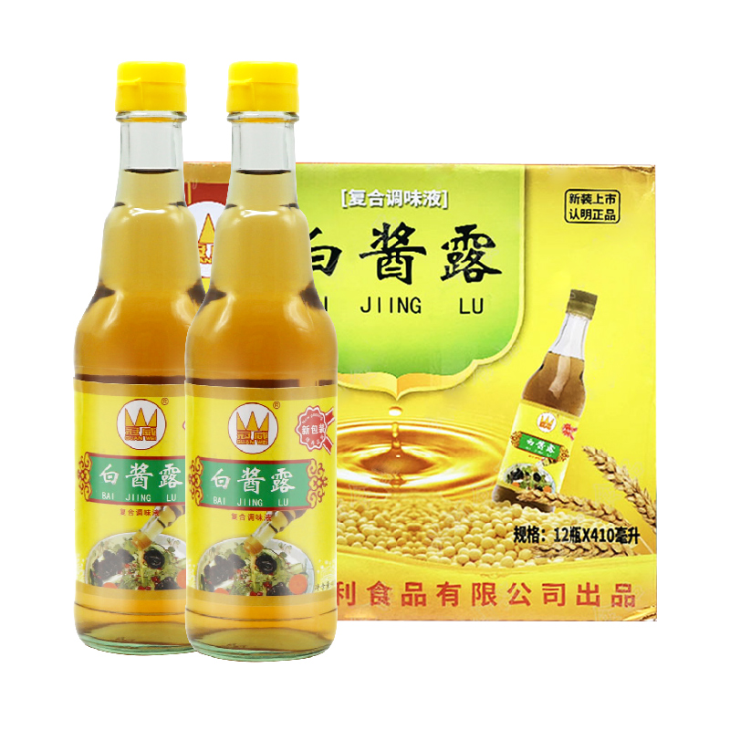 冠威白酱露420ml*12瓶装无色味极鲜西餐复合调味汁白酱油商用整箱 - 图0