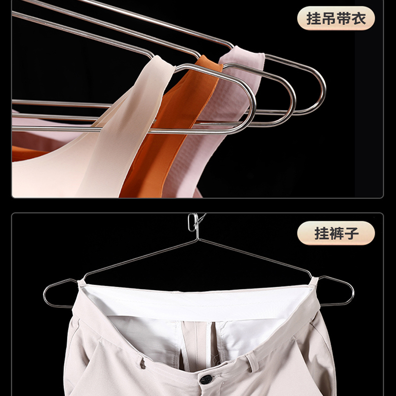 防风衣架家用室外吹落户外衣服架不锈钢晾衣架防掉固定扣高层衣挂 - 图2