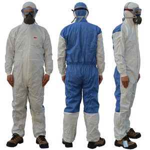 3M4535连体带帽防护服防化学溅射透气喷漆防尘服工业粉尘工作服