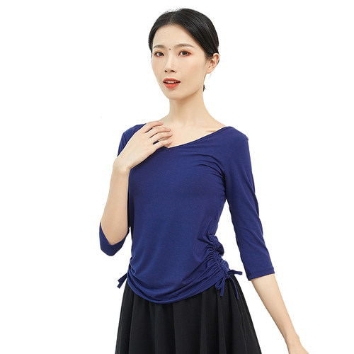 莫代尔舞蹈上衣古典舞服装夏季形体跳舞衣服显瘦长袖现代舞练功服 - 图3