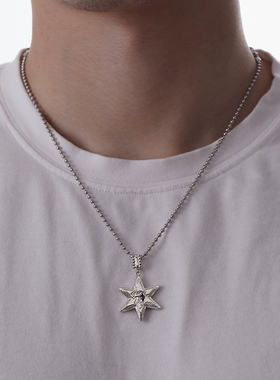 铜镀白金星星项链情侣款情人节