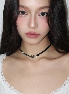 幸运之钥四叶草爱心锁头皮绳项链