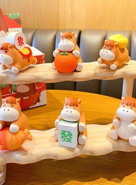 薪马福运摆件盲盒精致玩偶马年好寓意办公桌面摆件装饰品礼物