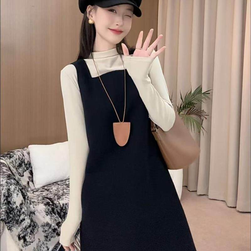 秋冬新款羊毛裙+打底衫套装韩系减龄穿搭ins爆款女装,淘宝优惠券,粉丝福利购,淘宝优惠卷