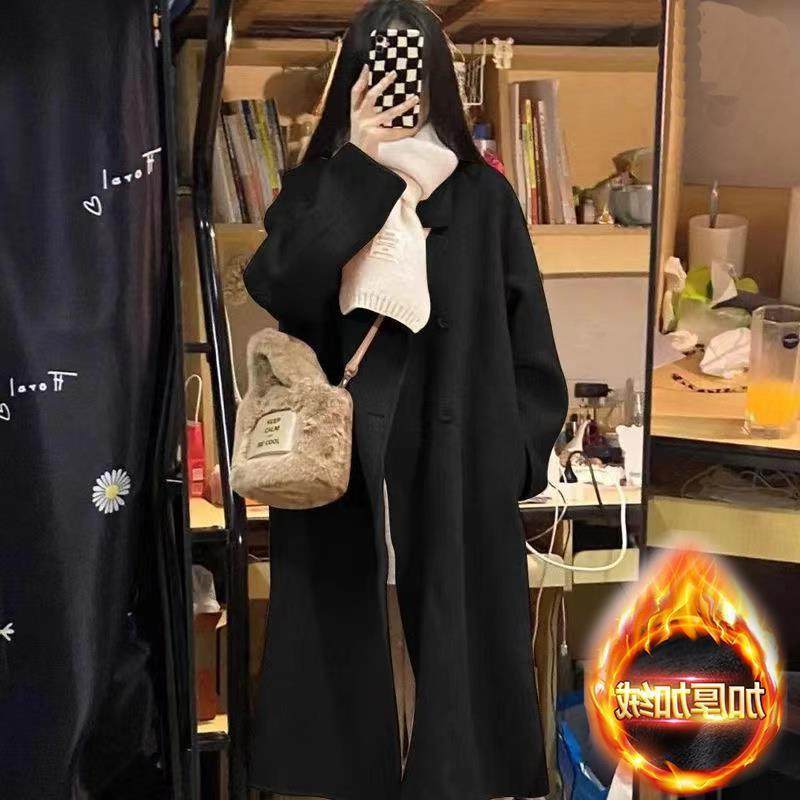 2025赫本风毛呢外套秋冬韩版宽松小个子呢子大衣女中长款加绒加厚,淘宝优惠券,粉丝福利购,淘宝优惠卷