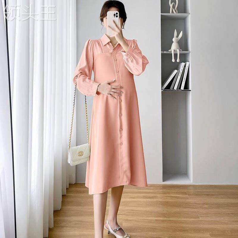 孕妇秋装高级感潮妈2022年连衣裙 食里湘风食品连衣裙