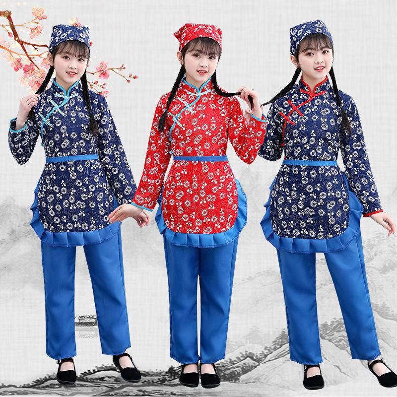 碎花乡村舞蹈采茶女服装民国农民 食里湘风食品民族服装/舞台装