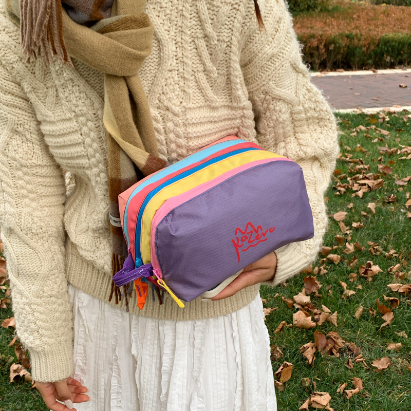 多巴胺撞色化妆包三层分隔新款便携护肤品洗漱用品收纳韩系手拿包,淘宝优惠券,粉丝福利购,淘宝优惠卷