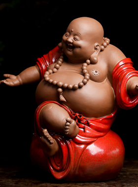 欢喜弥勒佛摆件大肚开心佛菩萨招财乔迁新居礼物送长辈送朋友领导