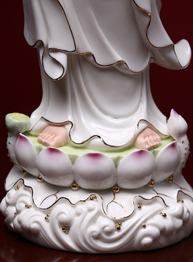 陶瓷中式观音佛像摆件