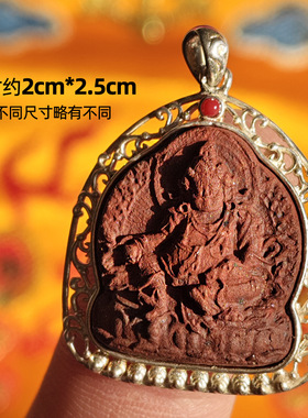 擦擦唐卡西藏立体彩绘嘎乌盒黄财神吊坠项链扎基拉姆大黑天纯手工