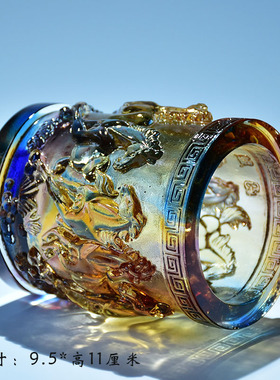 琉璃马笔筒摆件办公室老板桌面装饰品送领导生日礼物升职个性