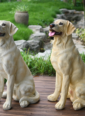 仿真动物大型犬雕塑庭院草坪客厅门店看家狗玄关装饰拉布拉多摆件