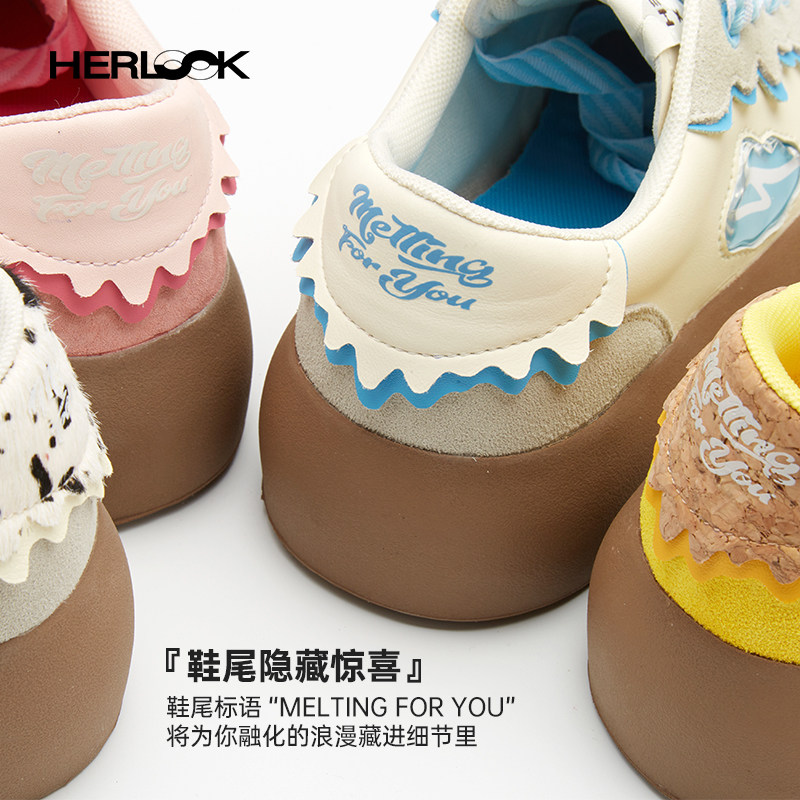 HERLOOK融化黄色德训鞋女厚底增高春款百搭软底板鞋面包蓬蓬鞋,淘宝优惠券,粉丝福利购,淘宝优惠卷