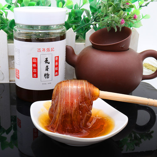 百年张记纯正手工麦芽糖 麦芽糖稀 饴糖 拉丝糖 搅搅糖 入药 500g - 图0