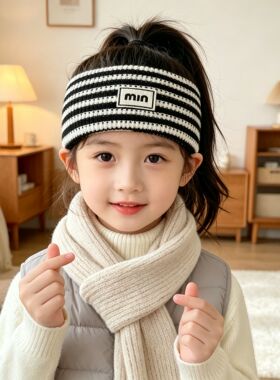 秋冬宽边发带防风可扎马尾女孩