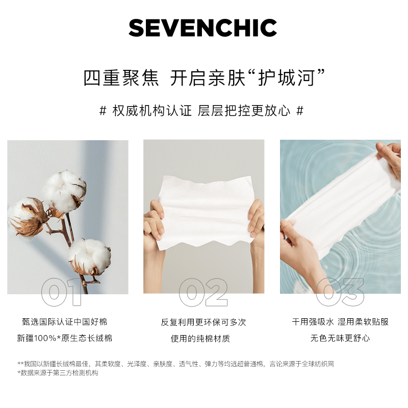 【披荆斩棘李承铉推荐 】SEVENCHIC平纹棉柔巾纯棉抽纸式洗脸巾 - 图2