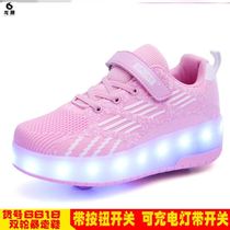 Wheel Slide Storm Super Light With Shoes Walkable C Shoes Walking Shoes 4N Four Wheels Shoes Heel Wheels Shoes Slip