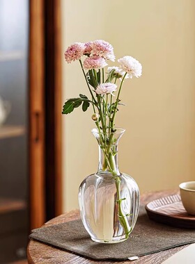 Bloom Vessle禅意玻璃花瓶水培花器简约现代家居餐桌客厅插花摆件
