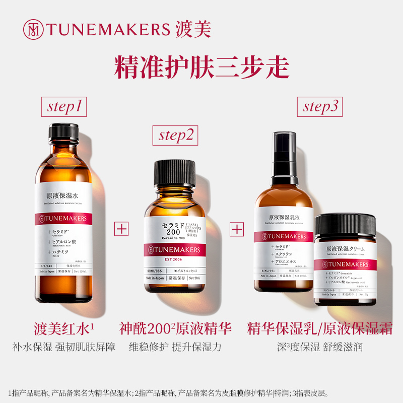 【内购赠正装乳液】渡美神经酰胺水乳套装保湿维稳护肤TUNEMAKERS - 图0