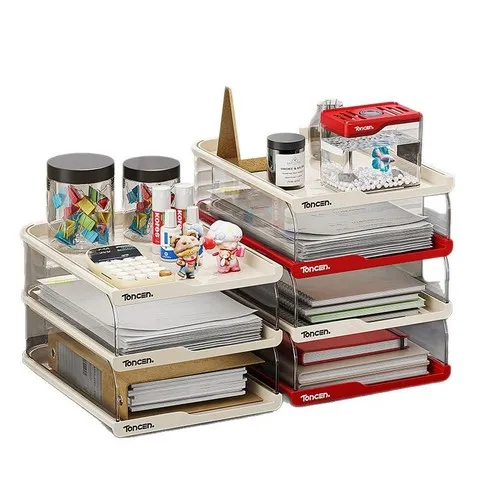 卷子收纳多层a4桌面收纳文件置物架分格多格收纳多巴胺办公室,淘宝优惠券,粉丝福利购,淘宝优惠卷