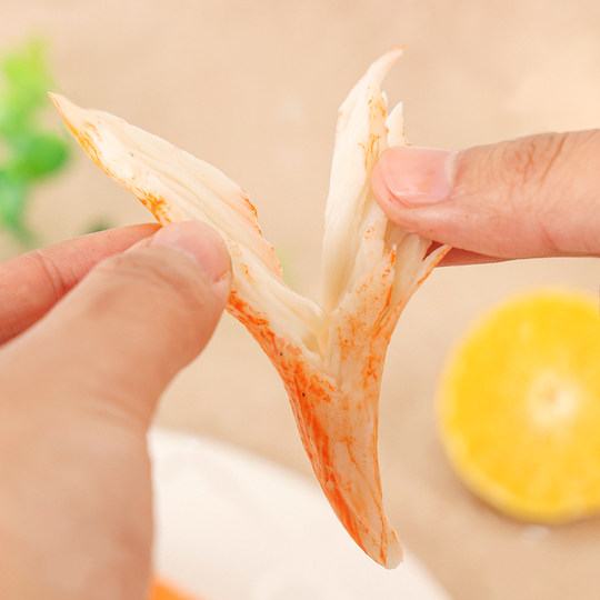Meibox fresh raw crab sticks in independent bags, ready-to-eat hand-shred crab sticks to satisfy your craving for cooked food, casual snacks and snacks