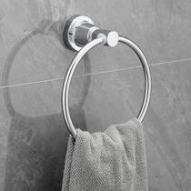 Stainless Steel Towel Ring Chrome Plated Free Punch Circle Shaped Wool Towel Rack Toilet Bathroom Hardware Pendant Foreign Trade Custom