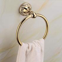 Stainless Steel Towel Ring Wall-mounted Round Golden towel rack Home Bathroom Hotel Bathroom Hardware Pendant