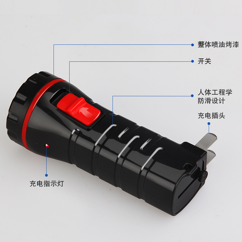 LED家用手电筒充电式强光户外露营便携照明儿童迷你小手电筒-图1