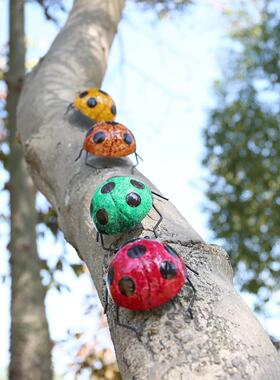 工品色黄色色红瓢虫摆件复古创意艺摆件金属装饰工A001-78艺品绿