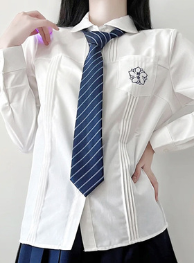 蓝色领带学院风jk懒人免打衬衫配饰日系条纹学士服领结女手打男dk
