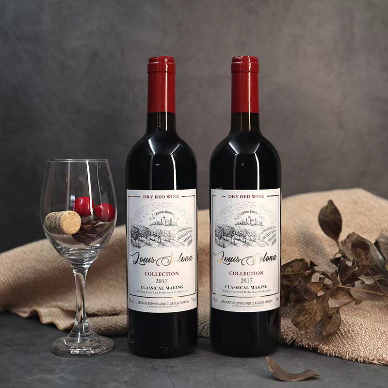春节送礼14度750ml法国红酒路易萨洛纳珍藏干红葡萄酒