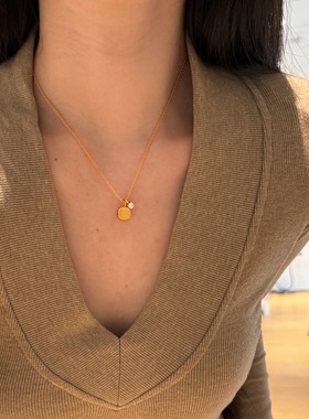 「洛杉矶设计师」Sweetpeeps方糖吊坠S925纯银项链女高级感锁骨链