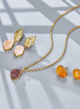 sweetpeeps天然水晶纯银锁骨链