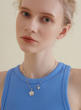 「洛杉矶设计师」笑脸花朵项链