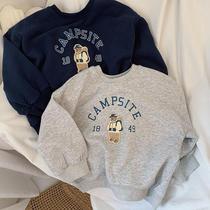 Neutral Wind ~ Korean Version Fall New Boy Girl Foreign Air Sweatshirt Kid Baby Hooded Cotton Blouse Leisure
