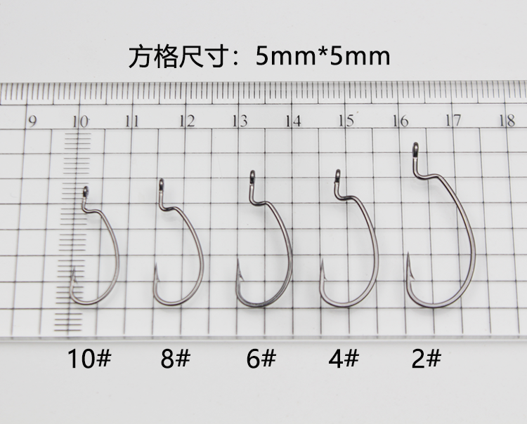 加强9003曲柄钩散装路亚鱼钩宽腹软饵假饵钩鳜鱼鲅鱼钩海钓钩4号 - 图1