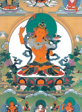 五行文殊装饰画家用供奉西藏仿手绘挂画藏传用品壁画藏式挂件唐卡