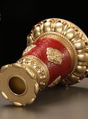 树脂彩绘雕刻八吉祥手摇底座