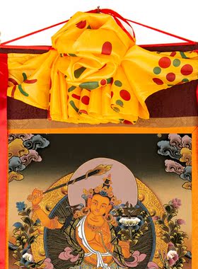 文殊菩萨装饰画家用供奉西藏仿手绘挂画藏传用品壁画藏式挂件唐卡