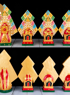 上师本尊空行彩绘三根本朵玛