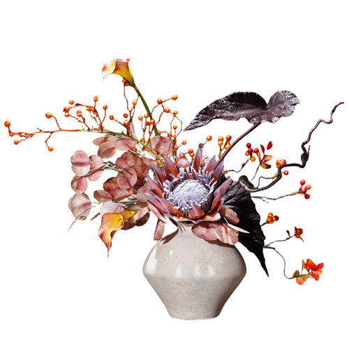 轻奢风桌面摆件仿真花老钱风高品质装饰花艺设计师款复古风玄关花 - 图3