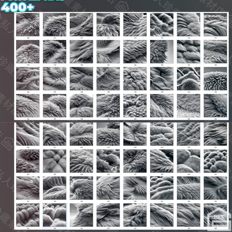 zbrush猫狗兔动物毛发头发皮毛羊毛Alpha雕刻笔刷SP毛绒高度贴图,淘宝优惠券,粉丝福利购,淘宝优惠卷