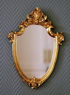 复古旧摆饰色镜做子vintage合装饰金挂镜树脂镜子托盘组挂墙摆件