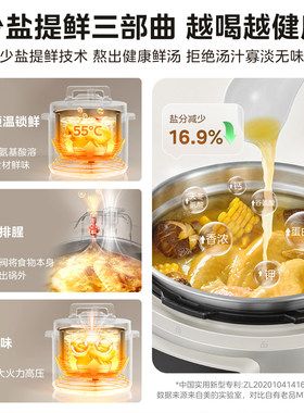 美的电压力锅0涂层不锈钢家用5升双胆大容量电高压锅新款官方正品