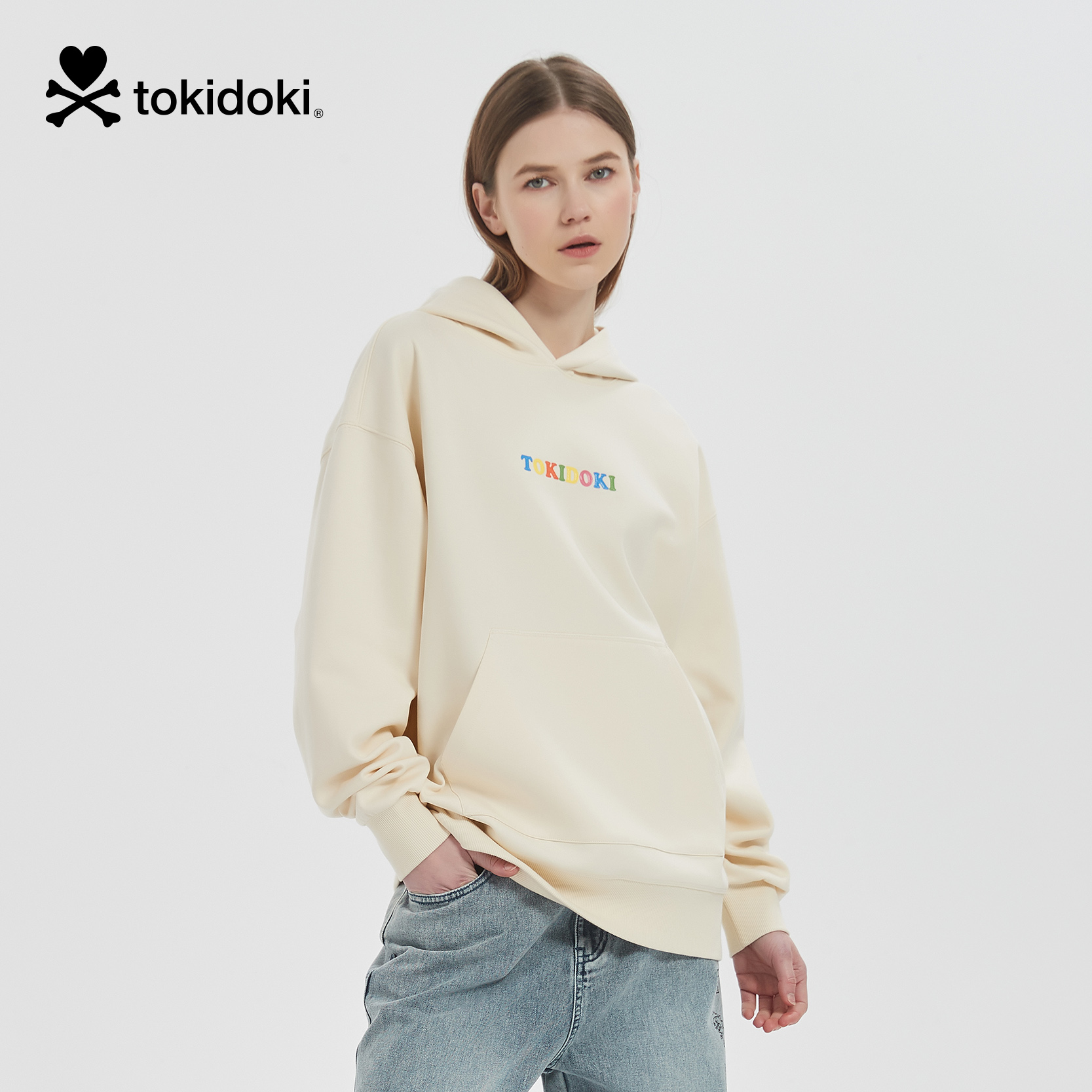 tokidoki春季美式复古连帽情侣卫衣宽松潮牌印花上衣外套男女款 - 图3