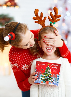 跨境新品24宫格圣诞倒数日历盲盒手串礼盒 儿童diy串珠手链套装