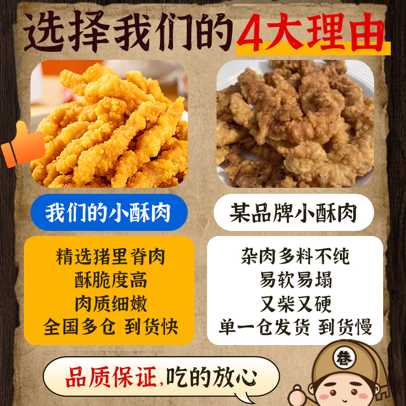 小酥肉4斤空气炸锅半成品食材博山炸肉预制菜速食油炸冷冻小吃 - 图0