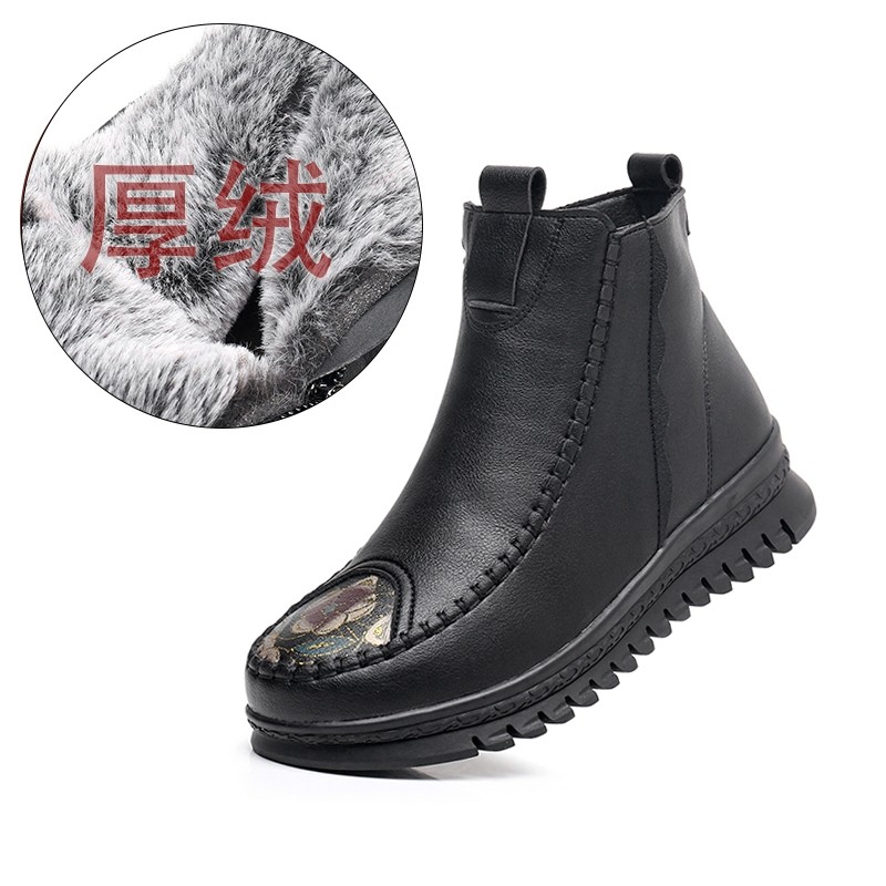 中老年加绒保暖老人皮鞋真皮2025冬季新款妈妈鞋平底防滑女鞋棉鞋,淘宝优惠券,粉丝福利购,淘宝优惠卷