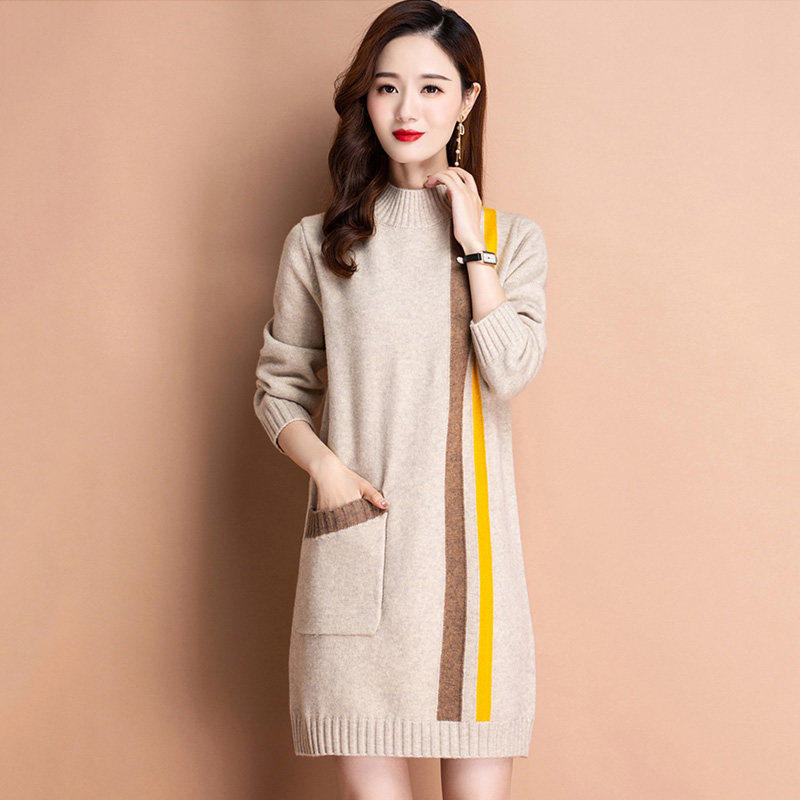 毛衣女中长版加绒加厚保暖2026年秋冬新款潮半高领针织打底衫上衣,淘宝优惠券,粉丝福利购,淘宝优惠卷